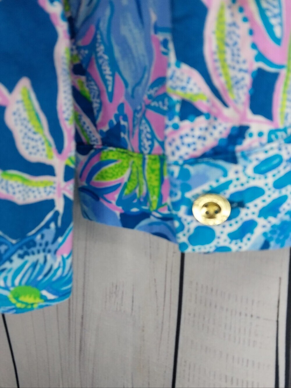 Lilly Pultizer Lillith Floral Popover Resortwear Preppy Tunic In Macaw Blue - Picture 8 of 10